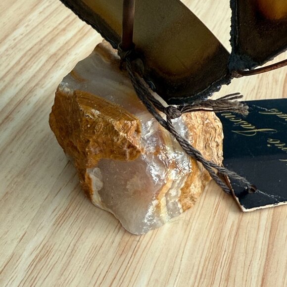 Mario Jason Originals Brass Sailboat Sculpture On Stone Base w Tags - Picture 6 of 14